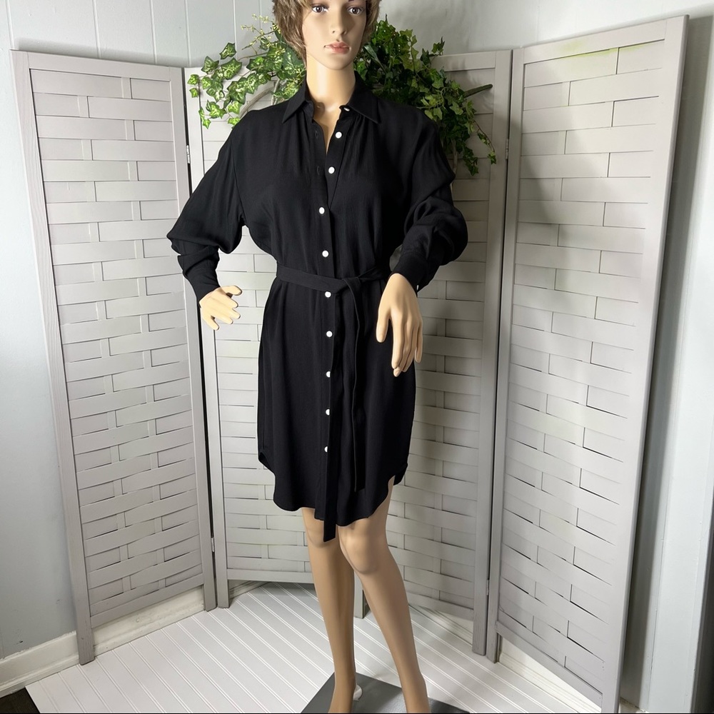 EMERSON FRY Black Button Up Shirt Tail Dress.  Size XXS.